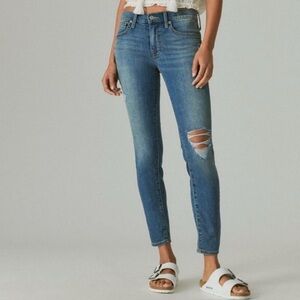 Lucky Brand Distressed Ava Mid Rise Skinny Ankle Jeans 8 / 29 NWT
